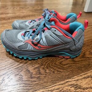 Saucony Women's Gray and Coral Athletic Shoes